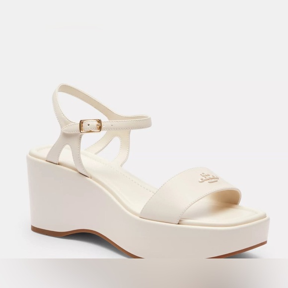 Coach Shoes - Coach Cream Wedge Sandals